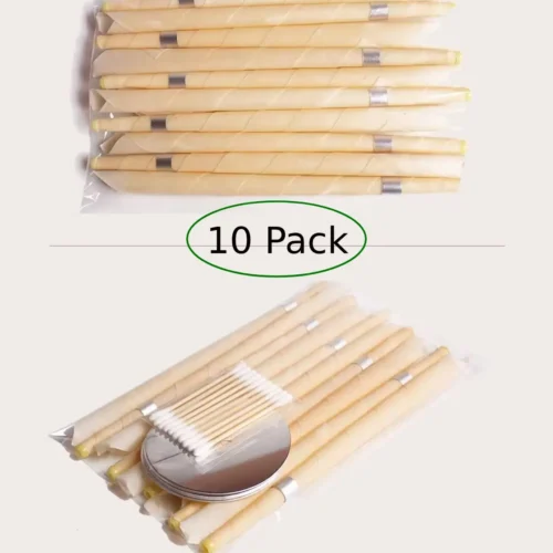 10 Pack - Unscented Ear Candles | Natural Relaxation & Ear Wellness for Personal Use